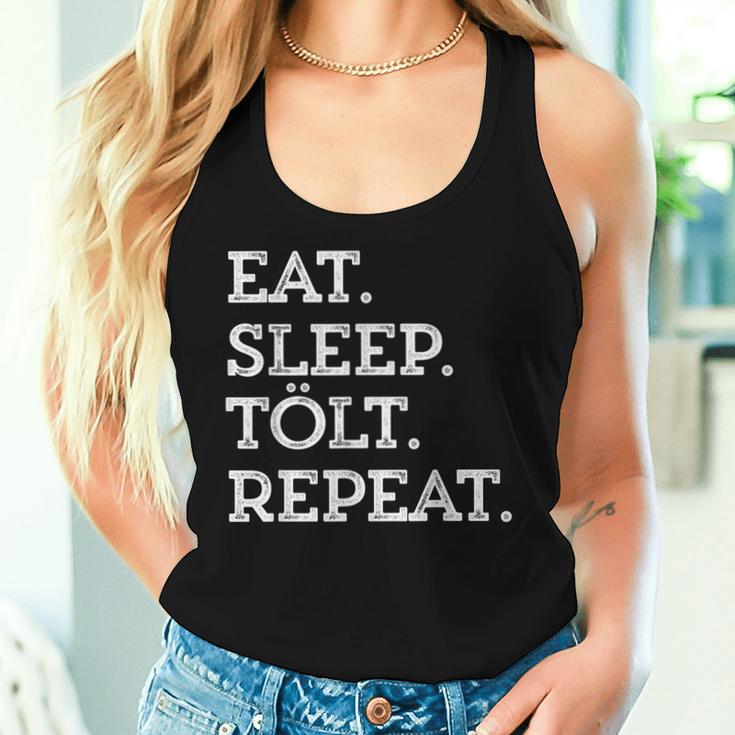 Icelandic Horse Eat Sleep Tölt Icelandic Birthday Pony Graphic Tank Top Frauen Geschenke für Sie