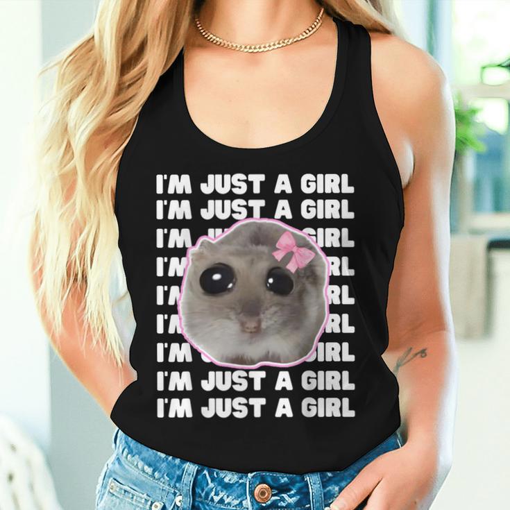 I'm Just A Girl Sad Hamster Meme Tank Top Frauen Geschenke für Sie