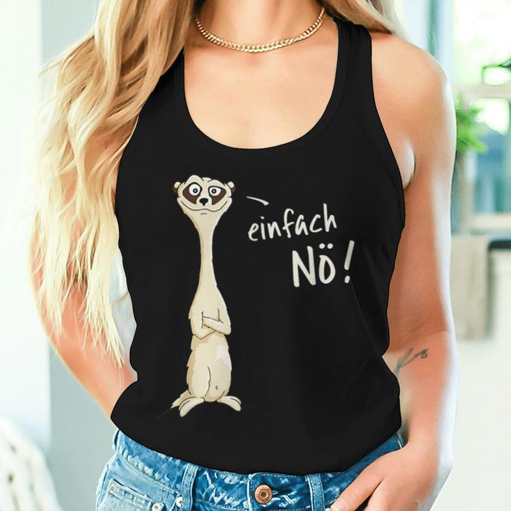 Ironically Sarcastic Cheeky Meerkat Gray Tank Top Frauen Geschenke für Sie