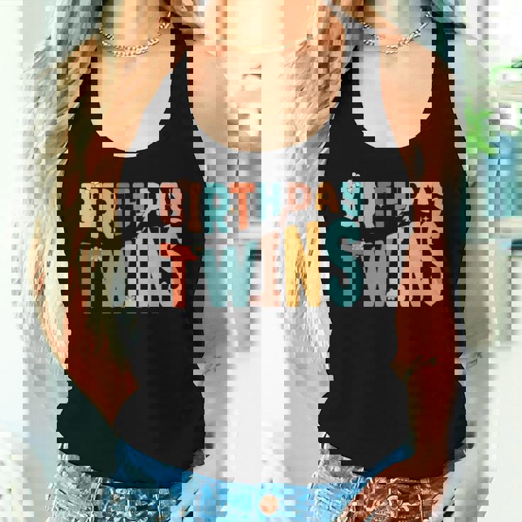 It's Our Birthday Twins Matching Girl's Women's Groovy Retro Women Tank Top Gifts for Her