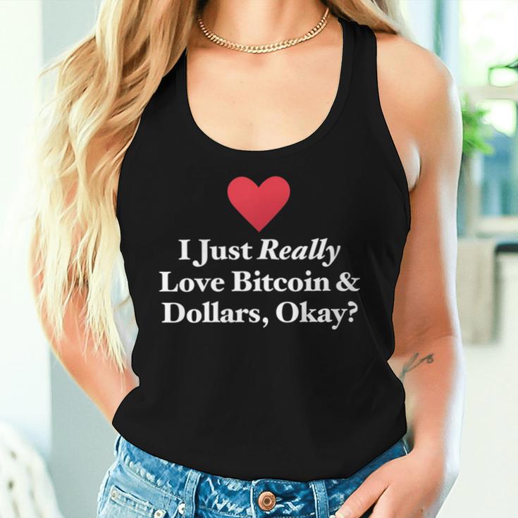 J'aimeraiment Les Bitcoins Et Les Dollars D'accord Trading Amusant Débardeur pour femme Cadeaux pour elle