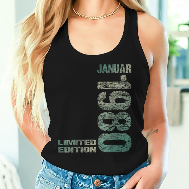 January 1980 Man Woman 44Th Birthday Limited Edition Tank Top Frauen Geschenke für Sie