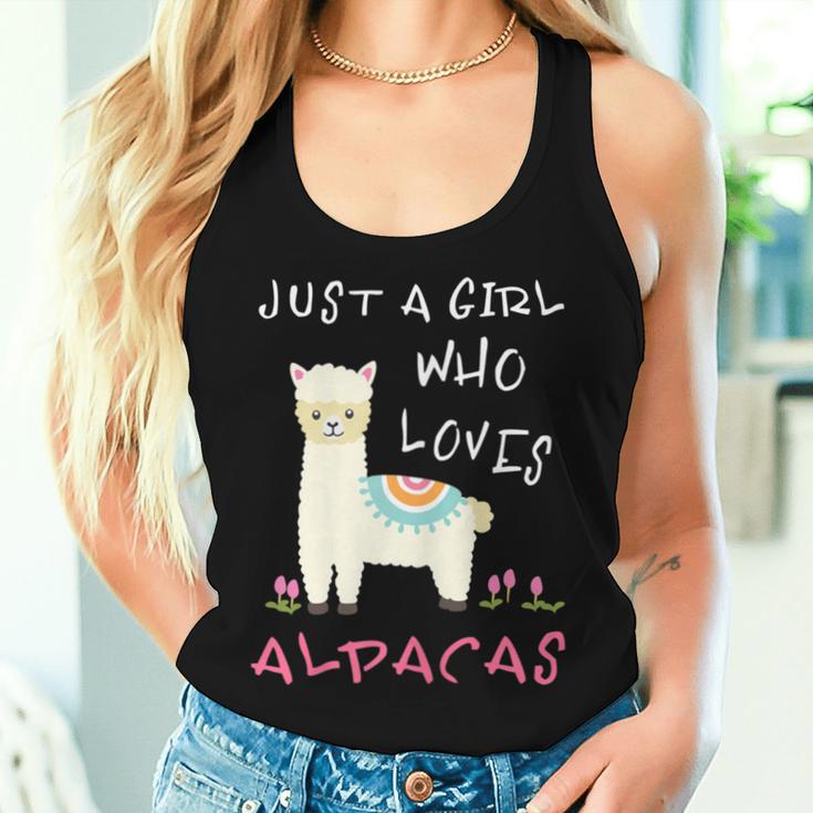 Just A Girl Who Loves Alpacas Alpacas Slogan Tank Top Frauen Geschenke für Sie