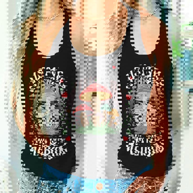Just A Girl Who Loves Mushrooms Retro Nature N Cute Women Tank Top Gifts for Her