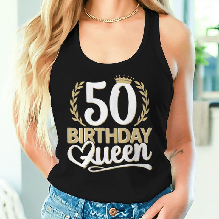 Ladies 50Th Birthday Woman 50S Birthday Birthday Queen 50 Tank Top Frauen Geschenke für Sie