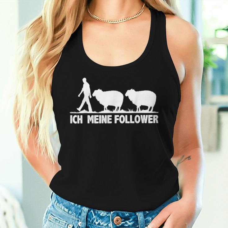 Meine Follower Sheep Saying Shepherd Farmer Woman Tank Top Frauen Geschenke für Sie