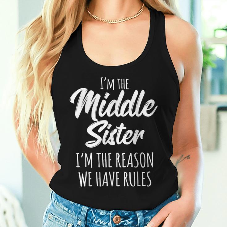 Middle Sister The Reason We Have Rules Matching Sister Camiseta sin mangas para mujer Regalos para ella