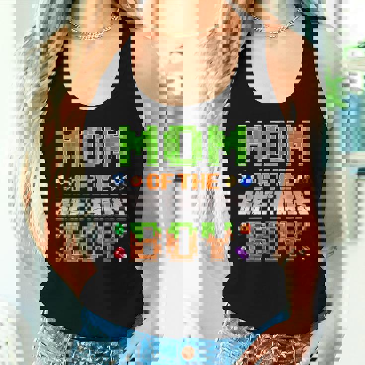 Mom Of The Birthday Boy Party Video Gamer Pixel Number Women Tank Top Gifts for Her