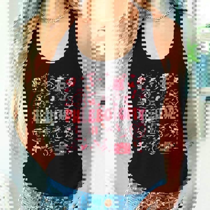 Phlebotomist Heart Phlebotomy Nurse Tech Valentines Women Tank Top Gifts for Her