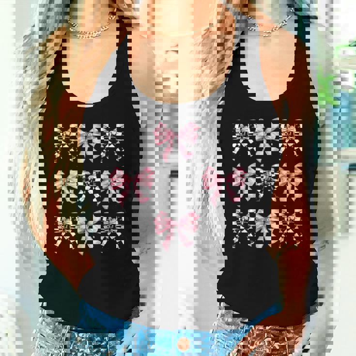 Pink Bows Cute Coquette Checkered Bow Y2k Girl Aesthetic Women Tank Top Gifts for Her