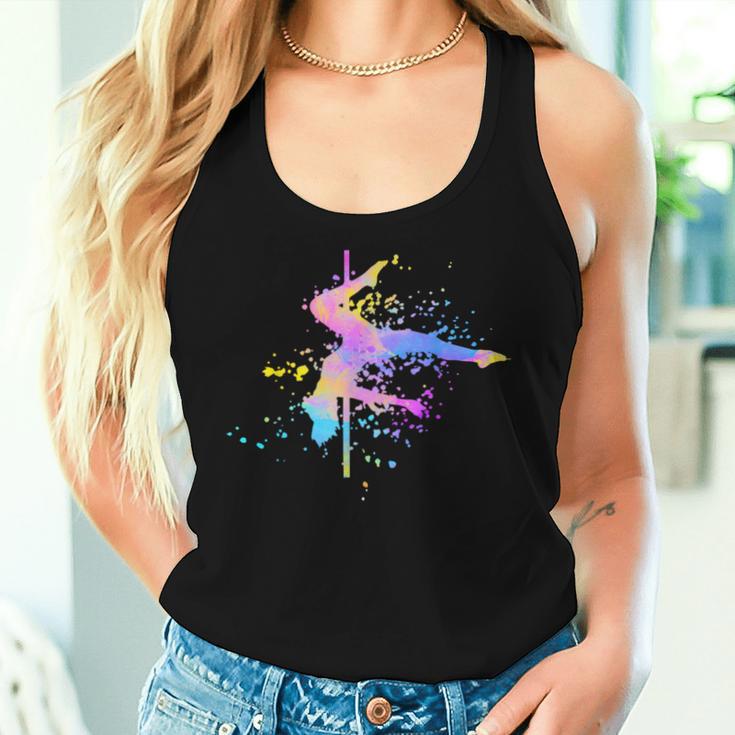 Poledance Bar Pole Dance Fitness Paint Splash Women's Tank Top Frauen Geschenke für Sie