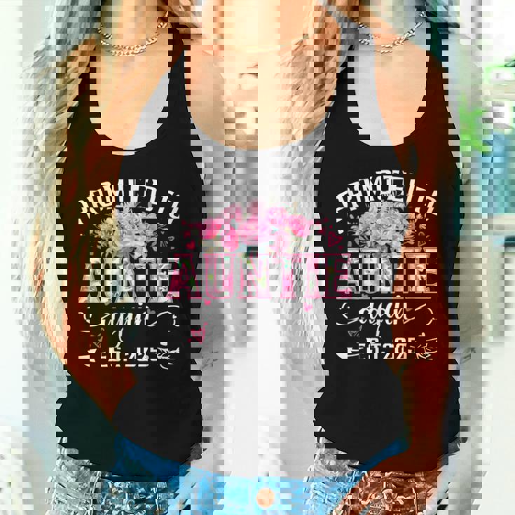 Promoted To Auntie Again Est 2025 Floral Soon To Be Auntie Women Tank Top Gifts for Her