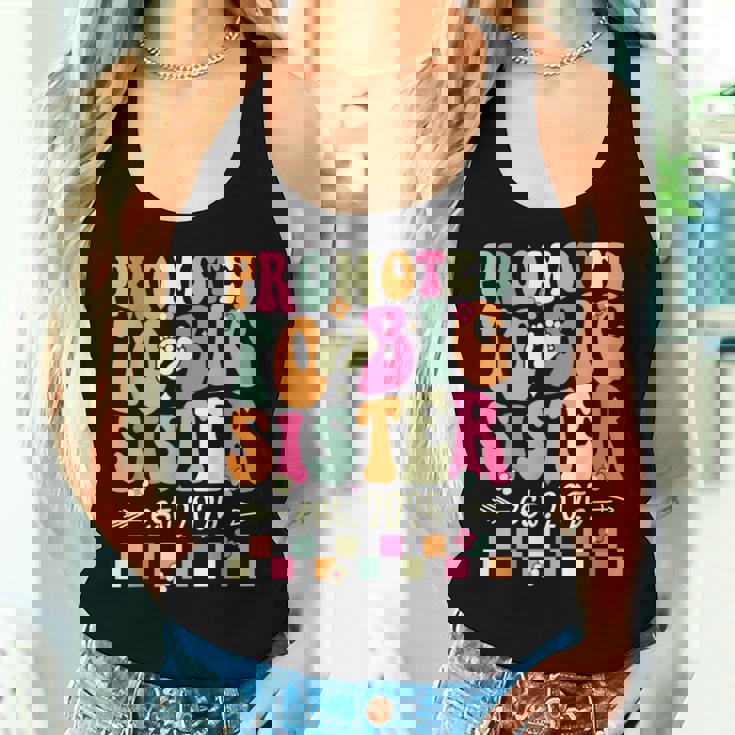 Promoted To Big Sister 2025 Soon To Be Big Sis Groovy Women Tank Top Gifts for Her