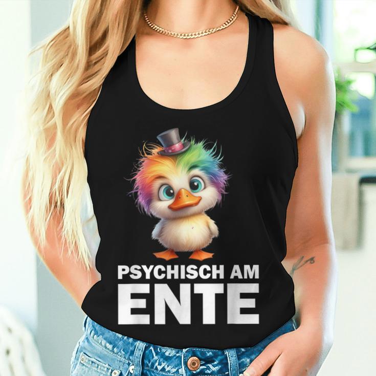 Psychisch Am Ente Crazy Duckintage Party Motif Tank Top Frauen Geschenke für Sie