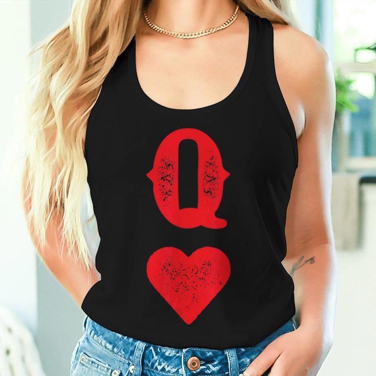 Queen Of Hearts Game Cards Poker Matching Couples S Tank Top Frauen Geschenke für Sie