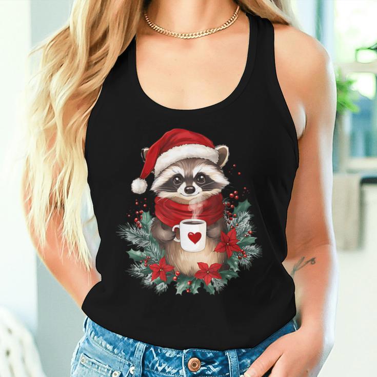 Raccoon Coffee Children Christmas Raccoon Tank Top Frauen Geschenke für Sie