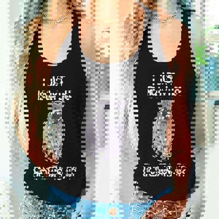 Raccoon Love Women's Tank Top - Quirky Animal Lover's Pick Gifts for Her
