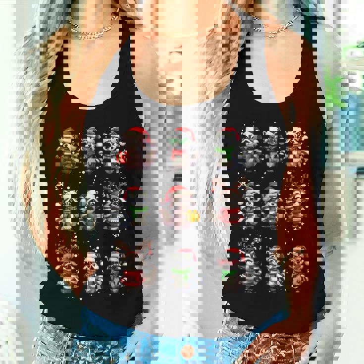 Raccoon Lover Women's Tank Top - Christmas Lights Pajama Theme Gifts for Her