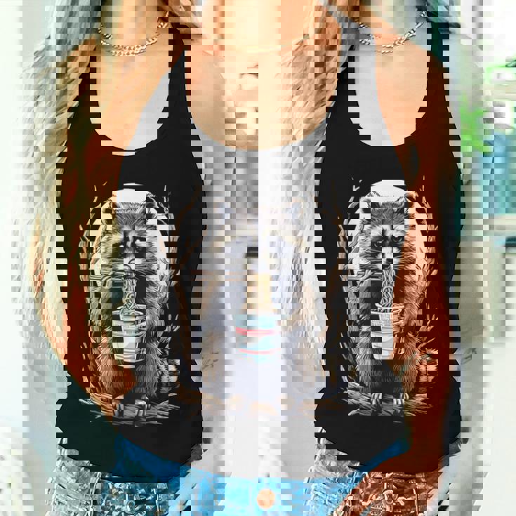 Raccoon Noodle Cup Unisex Tank Top - Fun Casual Wear Gifts for Her