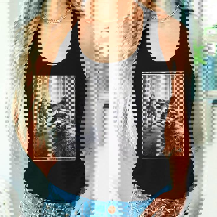 Raccoon & Sasquatch Selfie | Unisex Tank Top for Bigfoot Fans Gifts for Her