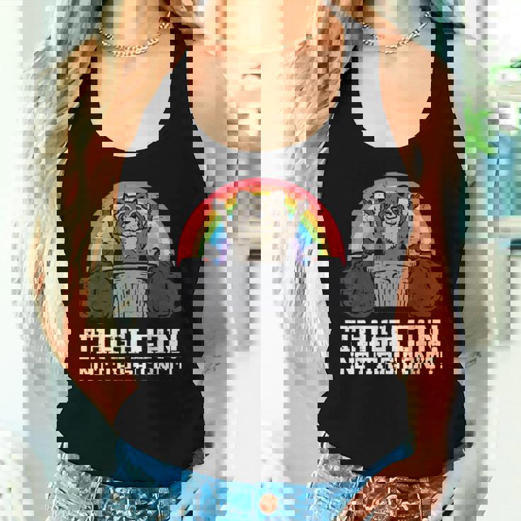 Raccoon Trash Can Cat Tank Top | Unisex Fun Streetwear for All Ages Gifts for Her