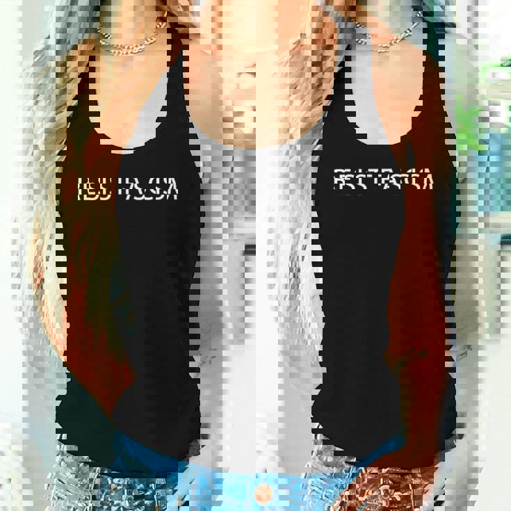 Resist Oppression Groups -Adults Classic Fit Sleeveless Black Small Modern Graphic Graphic- Resist Fascism Commit To Freedom Equality Justice Women Tank Top Gifts for Her