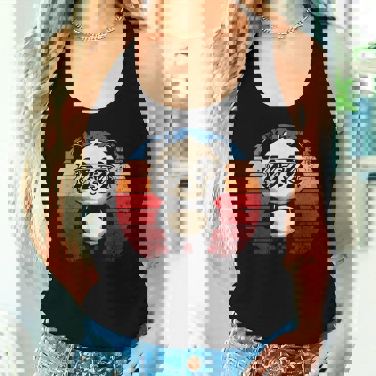 Retro Panda BBQ Party Tank Top - Fun Sunglasses & Pool Vibes for Women Gifts for Her