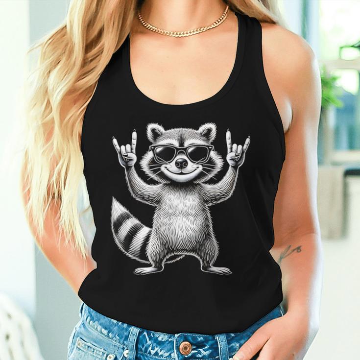 Retro Raccoon Rock Music Children Raccoon Tank Top Frauen Geschenke für Sie