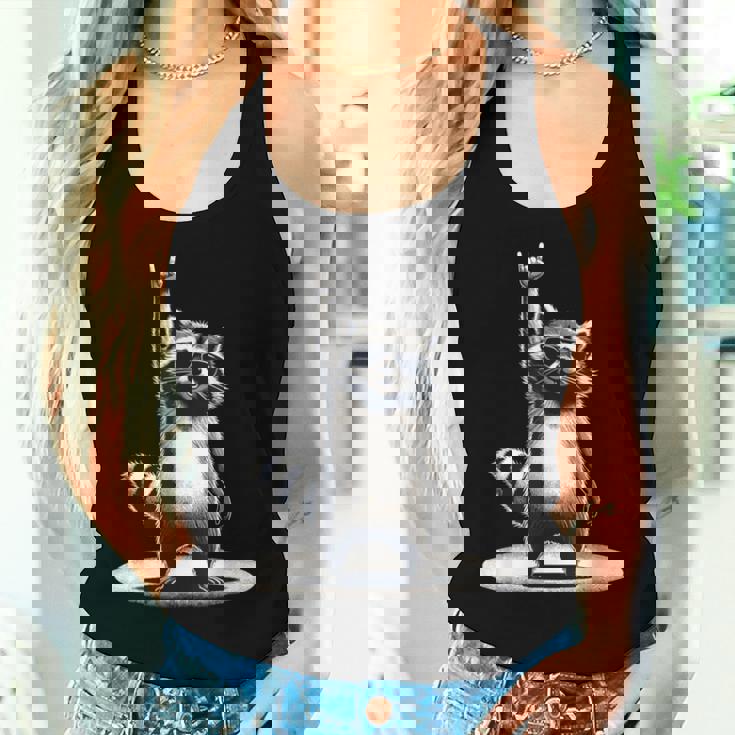 Retro Raccoon Rock Music Tank Top - Unisex Design for All Ages Gifts for Her