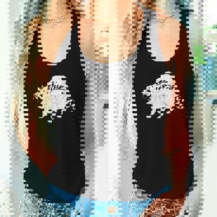 Retro Raccoon Women’s Tank Top - Vintage Half Moon Design Gifts for Her