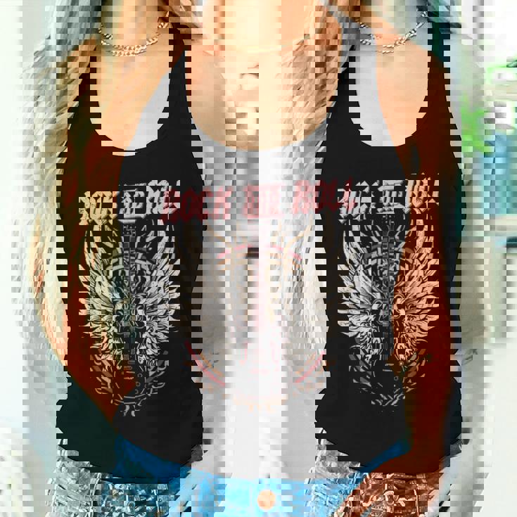 Rock And Roll Guitarraintage Rock Música Camiseta sin mangas para mujer Regalos para ella