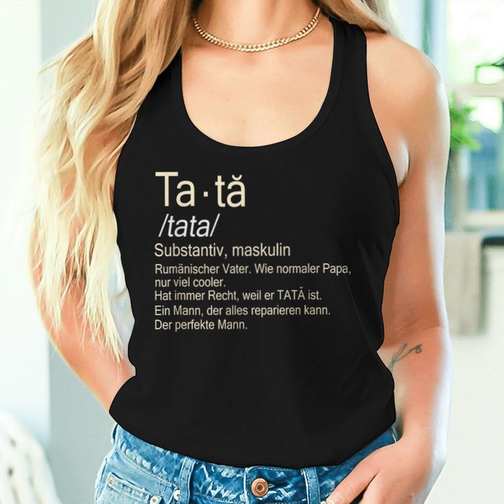 Romanian Father Tata Tank Top Frauen Geschenke für Sie