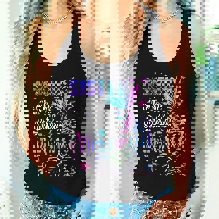 Sister Of The Birthday Mermaid Matching Family Father's Day Women Tank Top Gifts for Her
