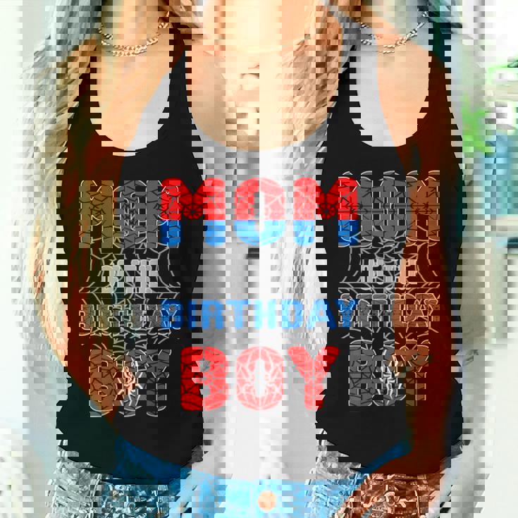 Spider Web Birthday Party Mom Of The Birthday Boy Women Tank Top Gifts for Her