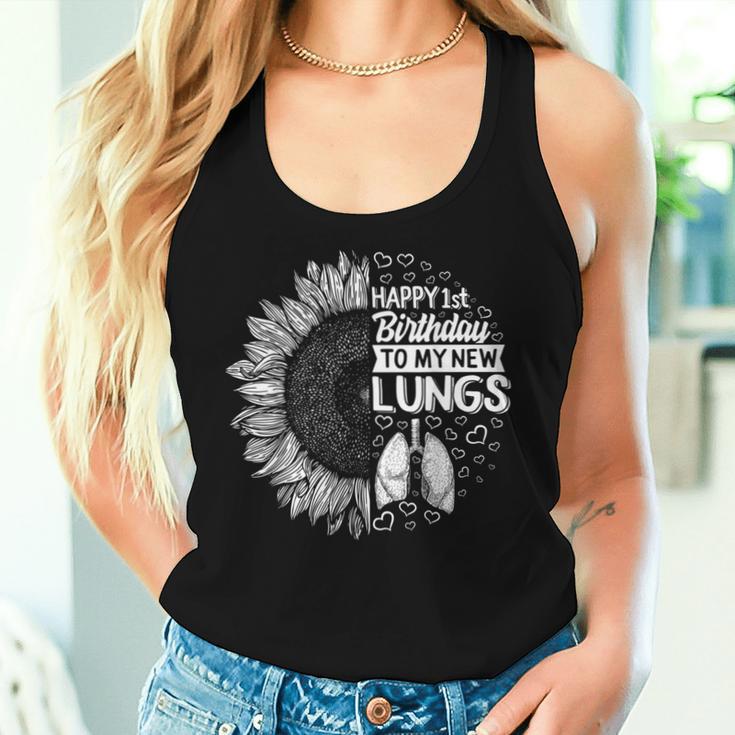 Survivor Of Lung Transplantation Happy 1St Birthday My New Lunge Tank Top Frauen Geschenke für Sie