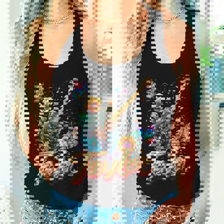 Taylor Primer Nombre I Love Taylor Girls Groovy Birthday Y2k Camiseta sin mangas para mujer Regalos para ella