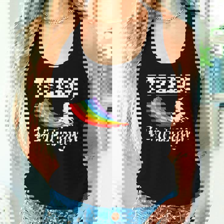 Team Groom Unicorn Rainbow Gay Lgbt Tank Top Frauen Geschenke für Sie