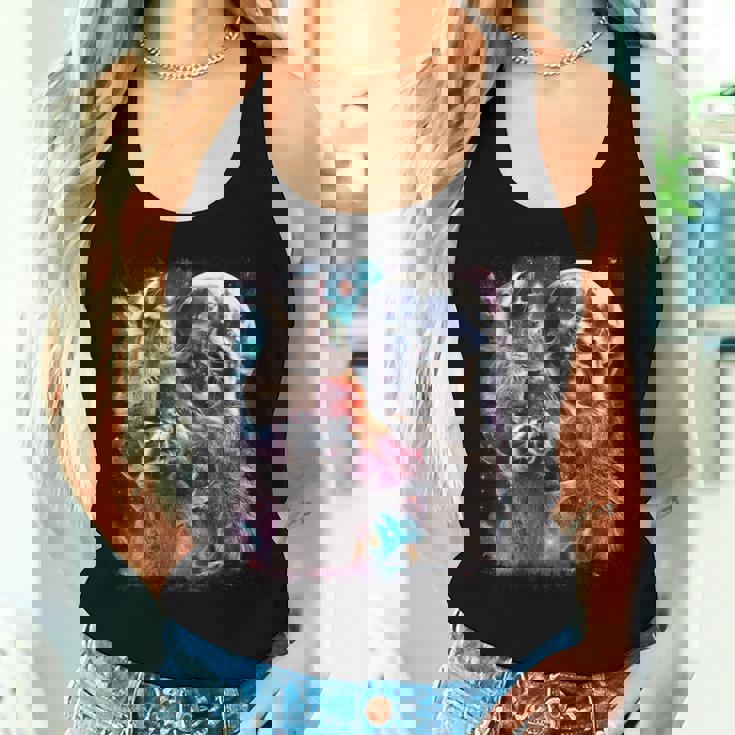 Three Racoon Moon 3 Racoon Moon Cursed Meme Women Tank Top Gifts for Her