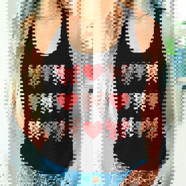 Valentines Day Hearts Leopard Coquette Bow Girls Boys Women Tank Top Gifts for Her