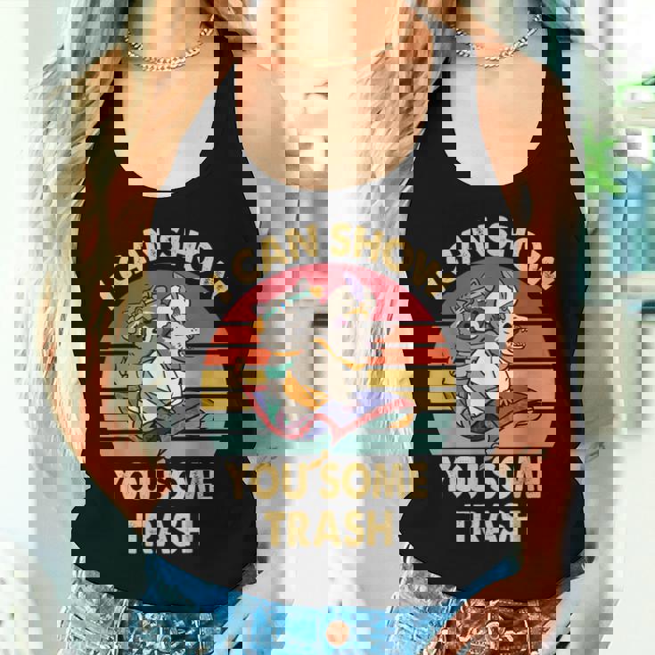 Vintage Raccoon Tank Top for Women - Rustic Trash Chic Gifts for Her