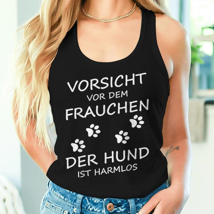 Vorsichtor Dem Frauchen Der Hund Ist Harmlos Gassi Women's Tank Top Frauen Geschenke für Sie