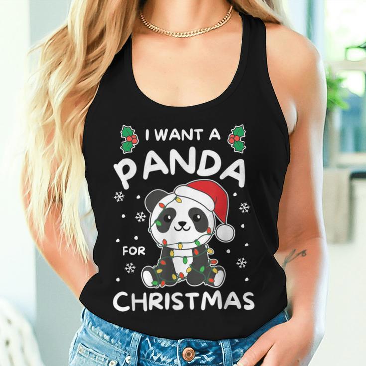 I Want A Panda For Christmas Cute Pandas Tank Top Frauen Geschenke für Sie