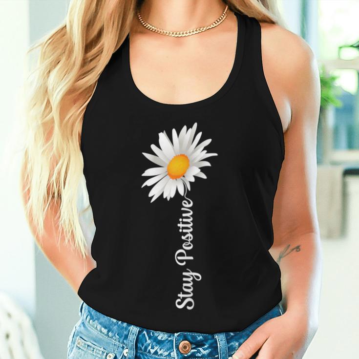 Women's Stay Positive Flowers Spring Summer Women's Tank Top Frauen Geschenke für Sie