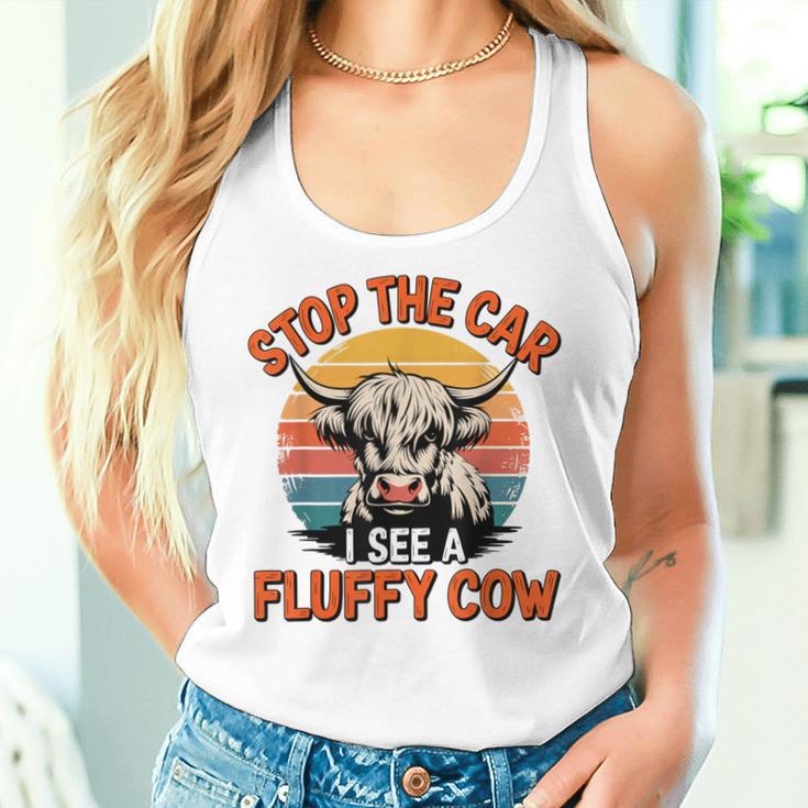 Cow Retro Highland Cow Lover Western Life Boys Girls Tank Top Frauen Geschenke für Sie