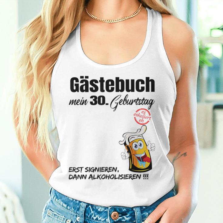 Guest Book 30Th Birthday Man Woman 30Th Birthday Decoration Tank Top Frauen Geschenke für Sie