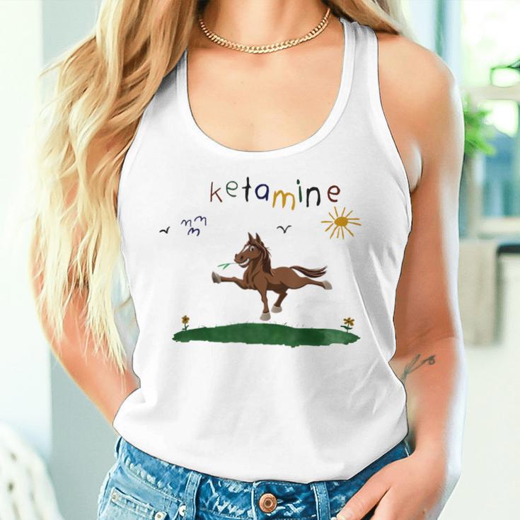 Ketamineintage Colourful Ketamine Horse Blue Tank Top Frauen Geschenke für Sie