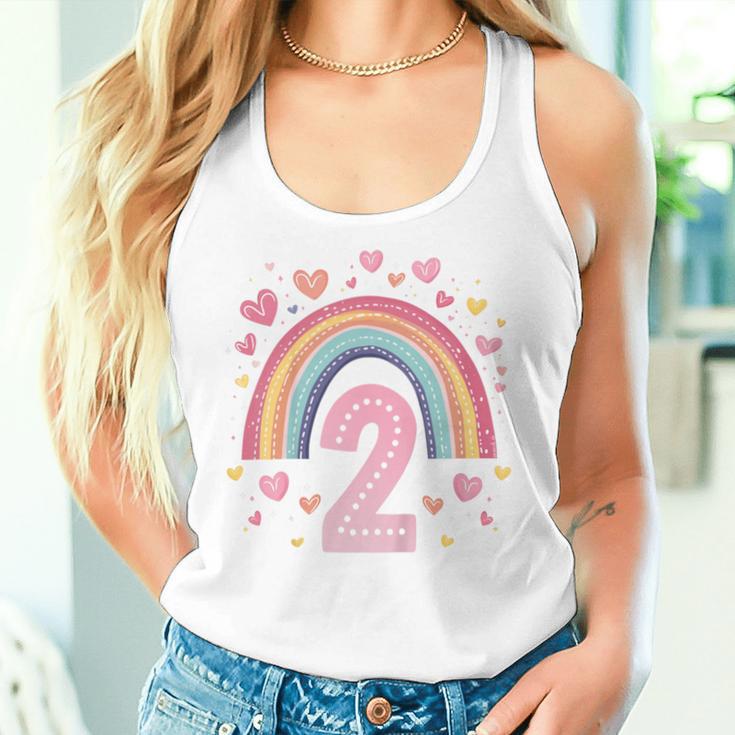 Kinder Geburtstag 2 Mädchen Regenbogen Fee Zwei 2 Jahre Tank Top Frauen Geschenke für Sie