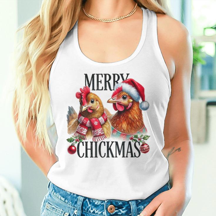 Merry Chickmas Chicken Christmas Jumper Christmas Farmer Tank Top Frauen Geschenke für Sie