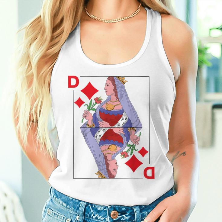 Playing Card Lady Queen Checked Card Costume Fancy Dress Groups Tank Top Frauen Geschenke für Sie