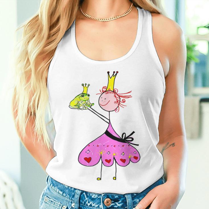 Prinzessin Küsst Den Frog Frog King Motif For Girls Gray Tank Top Frauen Geschenke für Sie